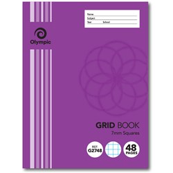 Olympic Grid Exercise Book G2748 225x175mm 7mm 48 Page QLD Ruling 