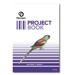 Olympic Project Book P523 335x240mm 8mm Ruled  1/3 Blank 2/3 24 Page 