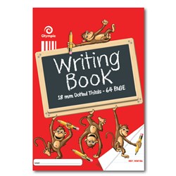 Olympic Writing Book Monkey WM186 335x240mm 18mm Ruled Dotted Thirds 64 Page