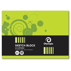 Olympic Sketch Block SK70 A4 110gsm Cartridge Top Bound 25 Leaf 