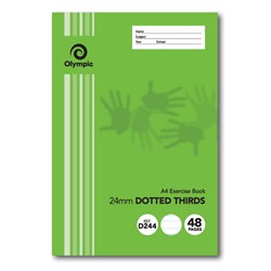 OLYMPIC EXERCISE BOOK A4 48 Page 24mm Dotted Thirds