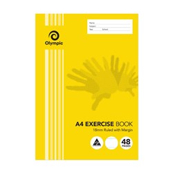 Olympic Exercise Book E184 Ruled A4 18mm 48 Page   