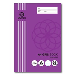 Olympic Exercise Book G109 A4 10mm Grid 96 Page  