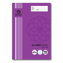 Olympic Exercise Book G519 A4 5mm Grid 192 Page   