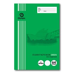 Olympic Grid Notebook 250x175mm 8mm 64 Page NSW Student Green NP864