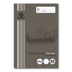Olympic Grid Notebook 250x175mm 10mm 64 Page NSW Student Dark Grey NP106