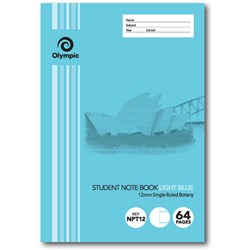 Olympic Botany Book NSW 250x175mm 12mm Ruled 64 Page Light Blue NPT12