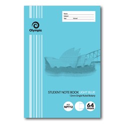 Olympic Botany Book NSW 250x175mm 12mm Ruled 64 Page Light Blue NPT12