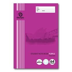 Olympic Grid Notebook 250x175mm 10mm 64 Page NSW Student Purple NPG16