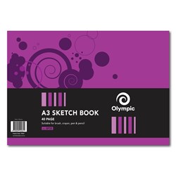 Olympic Spiral Sketch Book SPA3 110gsm Cartridge 40 Leaf Side Bound