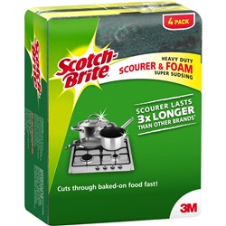 Scotch-Brite Sponges Heavy Duty Foam Scrub Pack of 4