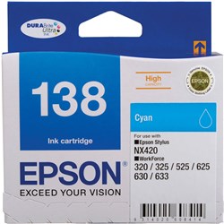 Epson 138 DURABrite Ultra Ink Cartridge High Yield Cyan