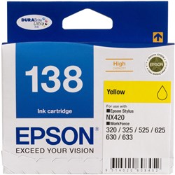 Epson 138 DURABrite Ultra Ink Cartridge High Yield Yellow