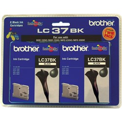 Brother LC37BK2PK Ink Cartridge Twin Pack Black