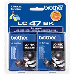 Brother LC-47 Ink Cartridge Twin Pack Black