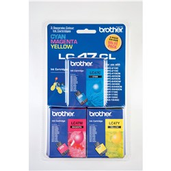 Brother LC-47 Ink Cartridge Value Pack Assorted Colours