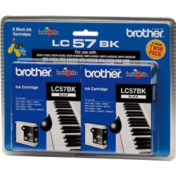 Brother LC57BK Ink Cartridge Twin Pack Black