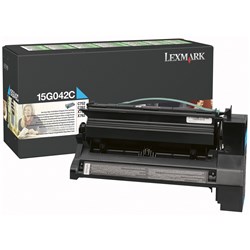 LEXMARK 15G042C TONER CART Hi Yield, Prebate, Cyan 