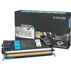 Lexmark C5240CH Return Programme 5K Toner Cartridge High Yield Cyan