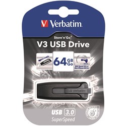 Verbatim Store 'n' Go V3 USB Drive 3.0 64GB Grey