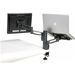 Kensington Dual Monitor Arm Includes Laptop Mount Gunmetal Grey