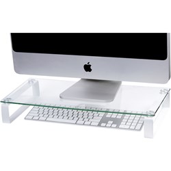 Esselte Glass Monitor Stand White Legs