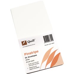 Quill Pinstripe Envelope Dl White Pack of 25