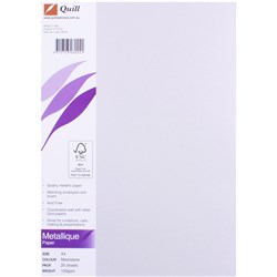 Quill Metallique Paper A4 120gsm Paper Moonstone Pack of 25