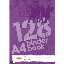 Office Choice Binder Book A4 7 Hole 8mm Ruled 60gsm 128 Page