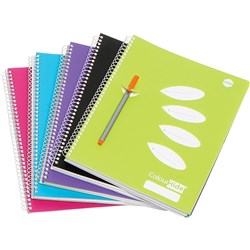 Colourhide Subject Book A4 4 Subject Side Bound 320 Page Assorted
