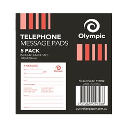 Olympic Telephone Message Pads 100x120mm 50 Leaves Pack Of 5