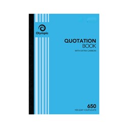 Olympic 650 Carbon Book Duplicate A4 297x210mm Quotation 100 Leaf