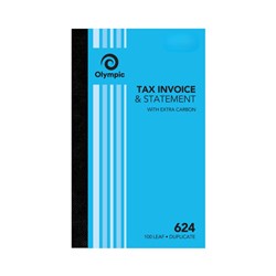 Olympic 624 Carbon Book Duplicate 200x125mm Invoice Statement 100 Leaf