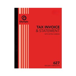 Olympic 627 Carbon Book Triplicate 250x200mm Invoice Statement 100 Leaf