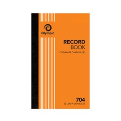 Olympic 704 Carbonless Book Duplicate 200x125mm Record 50 Leaf