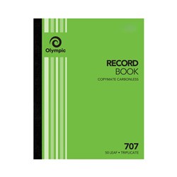 Olympic 707 Carbonless Book Triplicate 250x200mm Record 50 Leaf