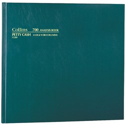 Collins Analysis 700 Series 297x315mm Petty Cash 4 Cr & 9 Dr Columns