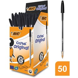 Bic Cristal Original Ballpoint Pen Medium 1mm Black  Box of 50