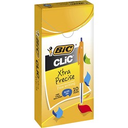 Bic Clic M10 Xtra Life Ballpoint Pen Retractable Fine 0.8mm Blue Pack of 10
