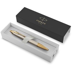 Parker IM Ballpoint Pen Retractable Brushed Metal Chrome Trim Stainless Steel