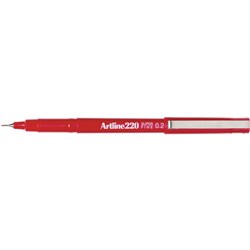 Artline 220 Fineliner Pen Super Fine 0.2mm Red 
