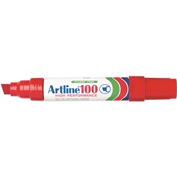 Artline 100 Jumbo Permanent Marker Chisel 12mm Red 
