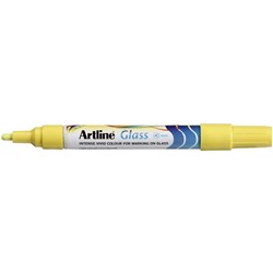 Artline Glass Dry Erase Marker Bullet 4mm Yellow