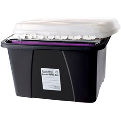 Crystalfile Enviro Porta Box 32L With 10 Suspension Files Black