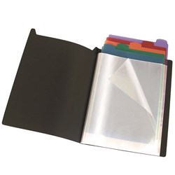 Bantex Display Book A4 40 Page With 5 Tab Divider Black