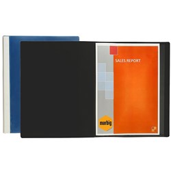 Marbig Clearview Display Book A4 36 Pocket Insertable Cover Blue