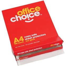 Office Choice Sheet Protectors A4 Copy safe Pack of 100