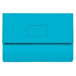 Marbig Slimpick Manilla Document Wallet Foolscap 30mm Gusset Blue
