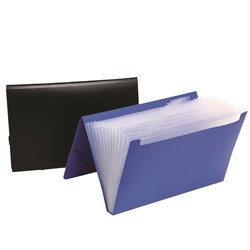 Marbig Polypropylene Expanding File Foolscap 12 Pocket Assorted Colours