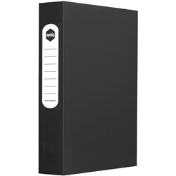 Marbig Polypropylene Box File With Button A4 With 60mm Depth Black